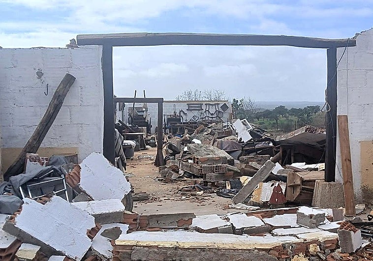 La borrasca Kristin destruyó el Museo Etnográfico de Santiago de Alcántara